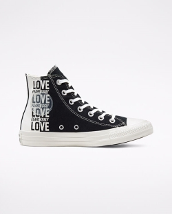 Converse Love Fearlessly Chuck Taylor All Star Női Magasszárú Fekete/Piros | EABHFZW-HU